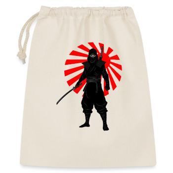 Ninja Battle Stance with Red Battle Flag - Gift Bag 40 x 50 cm - nature - Front