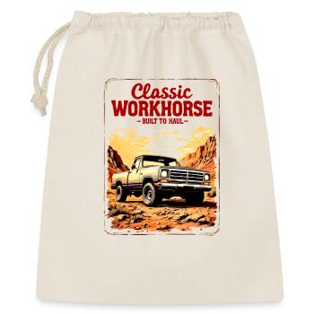Klassischer Arbeitspferd-Lkw – zum Ziehen gebaut - Geschenkbeutel aus Baumwolle (40 x 50 cm) - Natur - Vorne