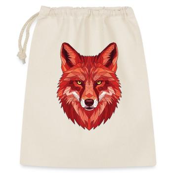 Polygonaler Fuchs Kopf - Geschenkbeutel aus Baumwolle (40 x 50 cm) - Natur - Vorne