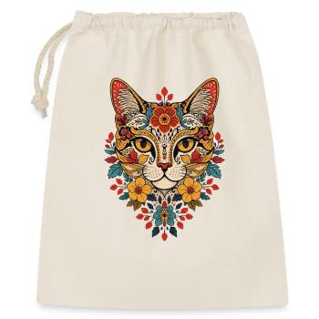 Floral cat head design floral - Gift Bag 40 x 50 cm - nature - Front