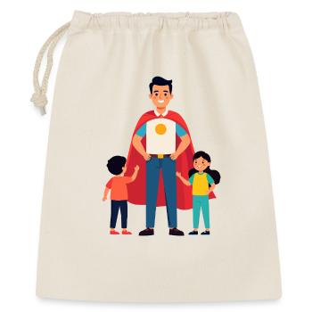 Éducateur, héros ou père héros avec cape et enfants - Sac cadeau 40 x 50 cm - nature - Devant