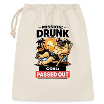 Sunset Pug Traînant Bière - Sac cadeau 40 x 50 cm - nature - Devant