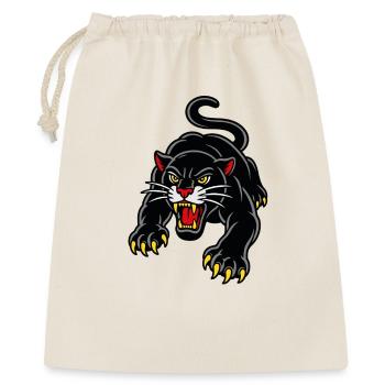 Panthère bondissante style tattoo sauvage - Sac cadeau 40 x 50 cm - nature - Devant