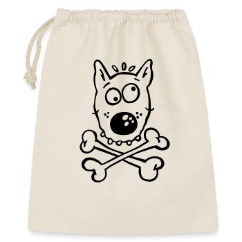 Piraten Hund - Geschenkbeutel aus Baumwolle (40 x 50 cm) - Natur - Vorne