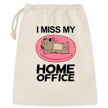 Home Office Spruch lustig - Geschenkbeutel aus Baumwolle (40 x 50 cm) - Natur - Vorne