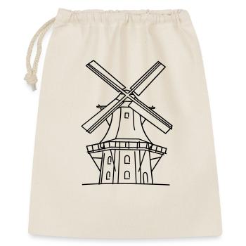 Windmühle - Geschenkbeutel aus Baumwolle (40 x 50 cm) - Natur - Vorne