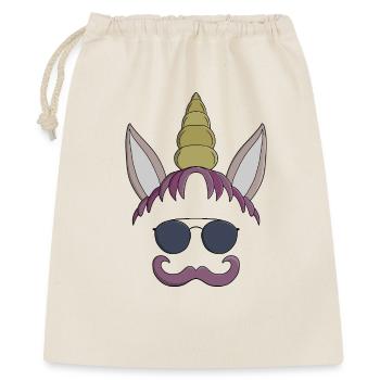 Einhorn-Schnurrbart - Geschenkbeutel aus Baumwolle (40 x 50 cm) - Natur - Vorne