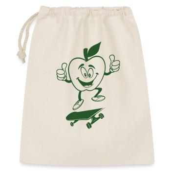 Pomme verte cool sur skateboard – style cartoon amusant - Sac cadeau 40 x 50 cm - nature - Devant