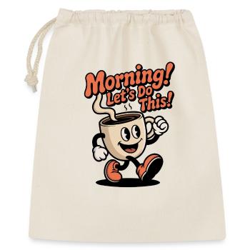 Café du matin – allons-y ! - Sac cadeau 40 x 50 cm - nature - Devant
