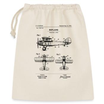 Biplan ancien brevet d’aviation de 1921 - Sac cadeau 40 x 50 cm - nature - Devant