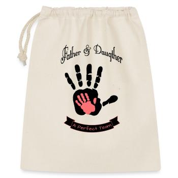 Father and Daughter Handprint Team Spirit - Gift Bag 40 x 50 cm - nature - Front