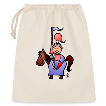 Ritter - Geschenkbeutel aus Baumwolle (40 x 50 cm) - Natur - Vorne