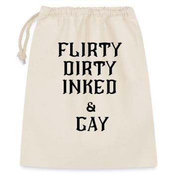 Flirty lesbischer Text - Geschenkbeutel aus Baumwolle (40 x 50 cm) - Natur - Vorne