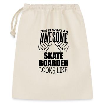 Skateboarder - Geschenkbeutel aus Baumwolle (40 x 50 cm) - Natur - Vorne