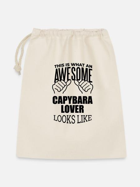 Capybara Capybara Capybara - Geschenkbeutel aus Baumwolle (40 x 50 cm) - Natur