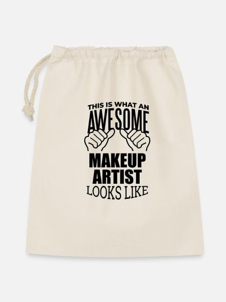 Make-up Make-up Make-up - Geschenkbeutel aus Baumwolle (40 x 50 cm) - Natur
