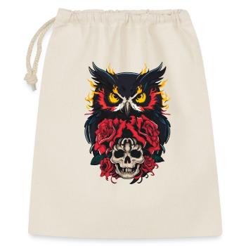Mystic Owl Sitting on Skull with Red Roses - Gift Bag 40 x 50 cm - nature - Front