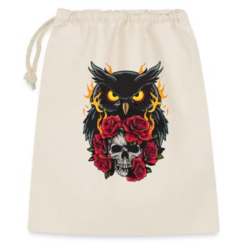Mystic Owl Sitting on Skull with Red Roses - Gift Bag 40 x 50 cm - nature - Front