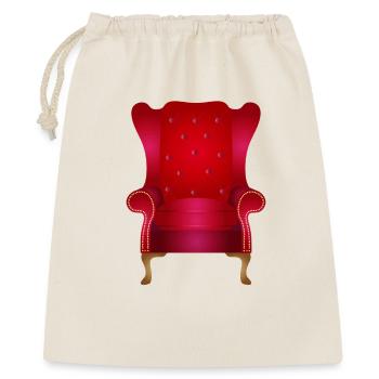 Roter Vintage Ohrensessel – Luxuriöse Eleganz - Geschenkbeutel aus Baumwolle (40 x 50 cm) - Natur - Vorne