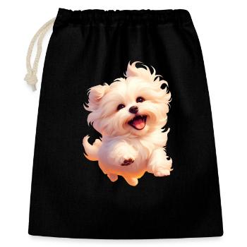 🐾 Maltese Puppy 3 🐾 - Gift Bag 40 x 50 cm - black - Front