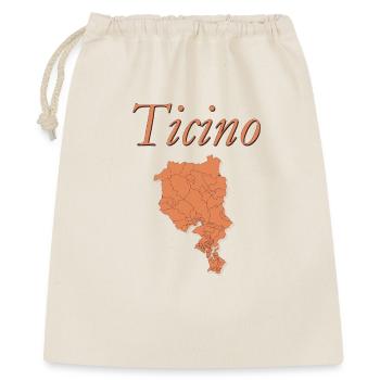 Ticino Karte im Rosé Ton - Geschenkbeutel aus Baumwolle (40 x 50 cm) - Natur - Vorne