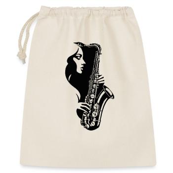 Woman with saxophone - Gift Bag 40 x 50 cm - nature - Front