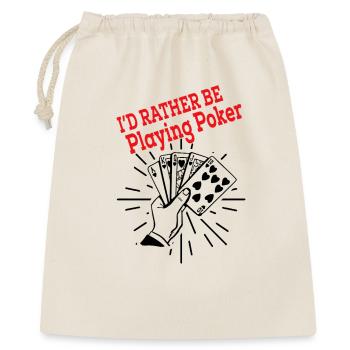Lieber Poker Als Alles Andere - Geschenkbeutel aus Baumwolle (40 x 50 cm) - Natur - Vorne