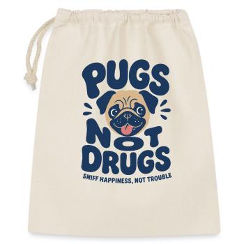 Pugs Not Drugs Funny Dog - Geschenkbeutel aus Baumwolle (40 x 50 cm) - Natur - Vorne