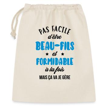 Stieftochter / Schwiegersohn / Sohn / Tochter - Geschenkbeutel aus Baumwolle (40 x 50 cm) - Natur - Vorne