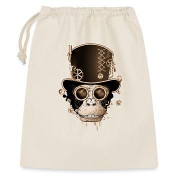Singe steampunk avec un look de chapeau cylindre antique - Sac cadeau 40 x 50 cm - nature - Devant