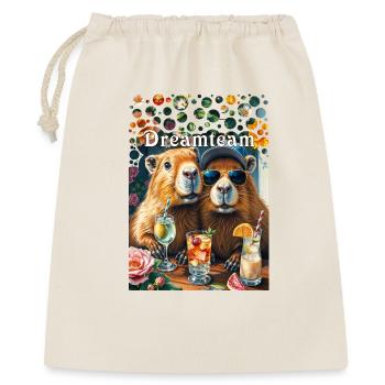 Dreamteam Capybara Couple Travail d’équipe Temps libre - Sac cadeau 40 x 50 cm - nature - Devant