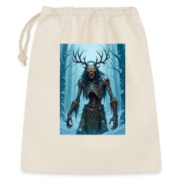 Wendigo, abgemagerter kannibalischer Dämon der Folklore - Geschenkbeutel aus Baumwolle (40 x 50 cm) - Natur - Vorne