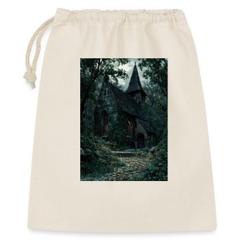Mondschein-Waldkapelle - Geschenkbeutel aus Baumwolle (40 x 50 cm) - Natur - Vorne