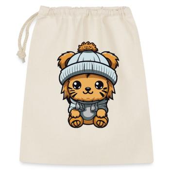 Lion Hiver Animal Bébé Bande Dessinée - Sac cadeau 40 x 50 cm - nature - Devant