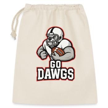 Go Dawgs Bulldog Football Maskottchen-Design - Geschenkbeutel aus Baumwolle (40 x 50 cm) - Natur - Vorne
