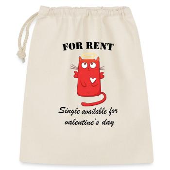 Engelsgleiche rote Katze zu vermieten für den Valentinstag - Geschenkbeutel aus Baumwolle (40 x 50 cm) - Natur - Vorne