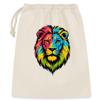 Lion sauvage coloré - Art couleurs Pop - Sac cadeau 40 x 50 cm - nature - Devant