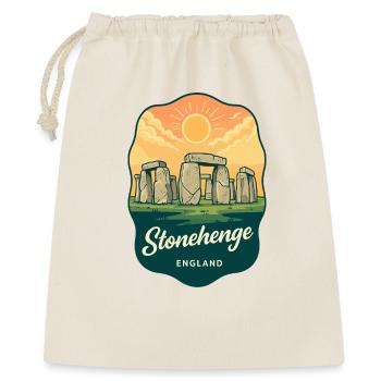 Stonehenge England Vintage Sunset Reiseabzeichen - Geschenkbeutel aus Baumwolle (40 x 50 cm) - Natur - Vorne