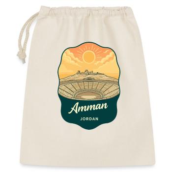 Insigne rétro du coucher de soleil du Théâtre Romain Jordan d’Amman - Sac cadeau 40 x 50 cm - nature - Devant