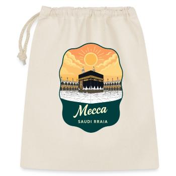 Mecca Kaaba Vintage Sunset Travel Abzeichen - Geschenkbeutel aus Baumwolle (40 x 50 cm) - Natur - Vorne