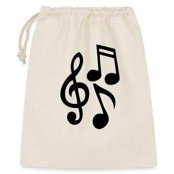 Musiknoten - Geschenkbeutel aus Baumwolle (40 x 50 cm) - Natur - Vorne