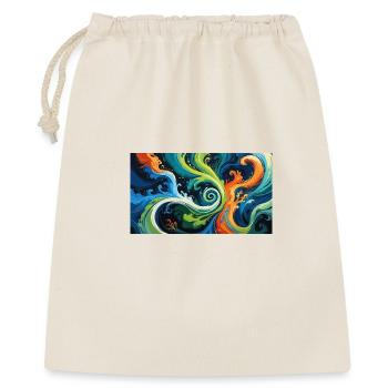 Künstlerischer Farbswirbel - Geschenkbeutel aus Baumwolle (40 x 50 cm) - Natur - Vorne