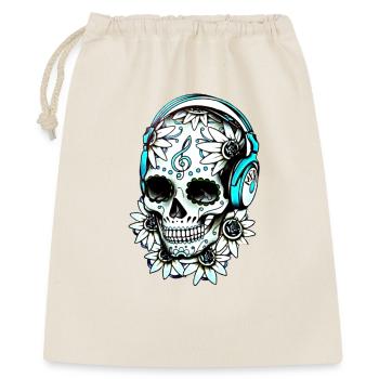 Musik Skull - Geschenkbeutel aus Baumwolle (40 x 50 cm) - Natur - Vorne