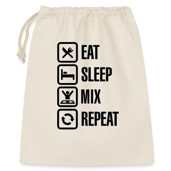 Eat Sleep Mix repeat - Geschenkbeutel aus Baumwolle (40 x 50 cm) - Natur - Vorne