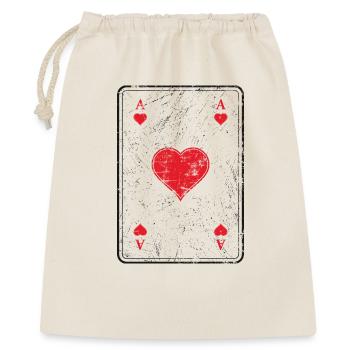 Poker et skate carte de jeux Herzass dans le look used - Sac cadeau 40 x 50 cm - nature - Devant