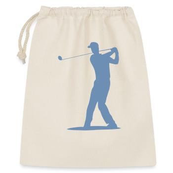 Golfer Abschlag Silhouette - Herren Design - Geschenkbeutel aus Baumwolle (40 x 50 cm) - Natur - Vorne