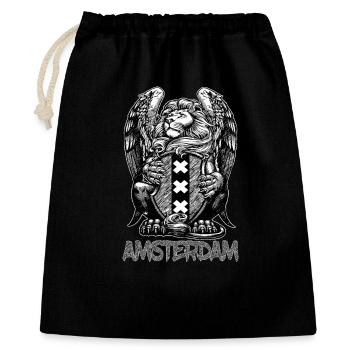 Löwe Amsterdam - Geschenkbeutel aus Baumwolle (40 x 50 cm) - Schwarz - Vorne