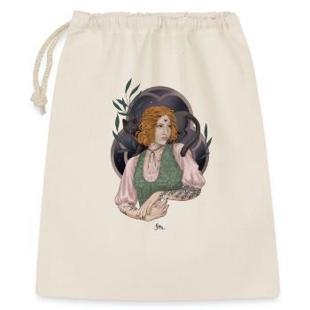 Jeune sorcière des herbes avec compagnon chat - Sac cadeau 40 x 50 cm - nature - Devant