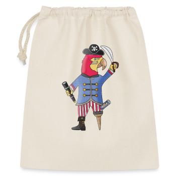 Des plumes en avant du perroquet pirate - Sac cadeau 40 x 50 cm - nature - Devant
