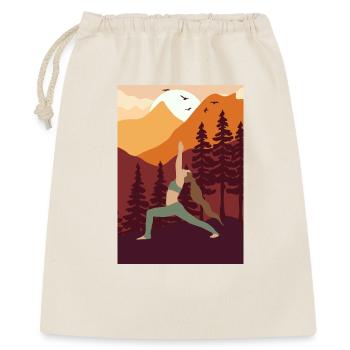 Lifestyle Yoga – Kriegerhaltung, Kraft - Geschenkbeutel aus Baumwolle (40 x 50 cm) - Natur - Vorne